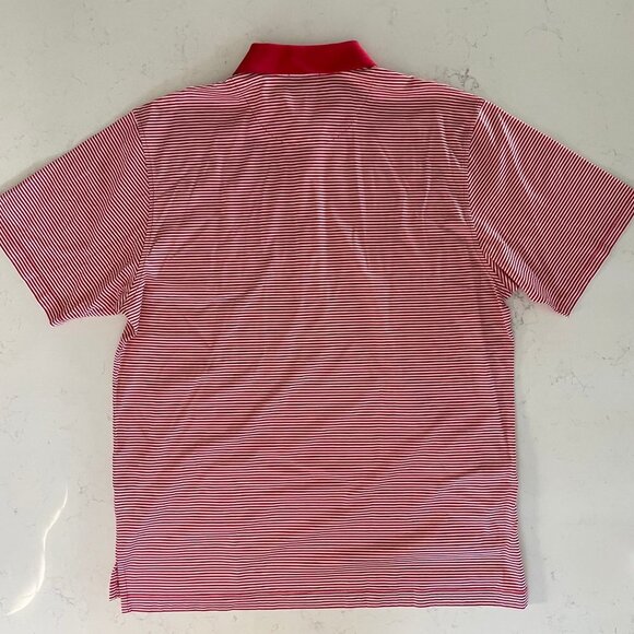 Dockers Tour Athletic SS Striped 3 Button Cotton Polo Shirt Red White Sz S NWOT - Picture 5 of 11